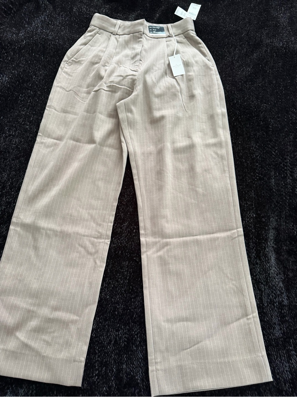 Abercrombie & Fitch Tan Pinstripe Wide-Leg women’s pants